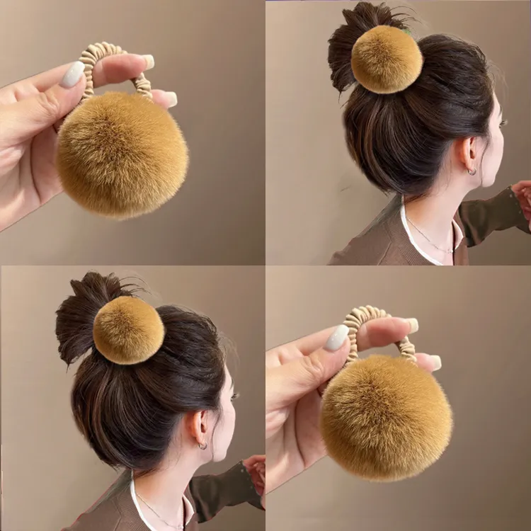 美拉德~毛毛球头绳2025新款高端秋冬发绳高弹力扎头发橡皮筋发饰