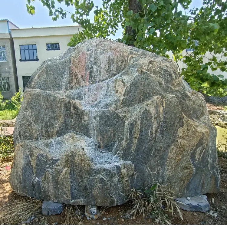 大型景观雪浪石切片组合自然石公园庭院影壁刻字门牌石摆件