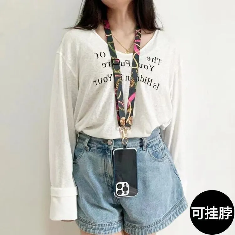 图腾手机挂绳斜跨背带新款高端长款可背可调节手机壳挂脖吊绳