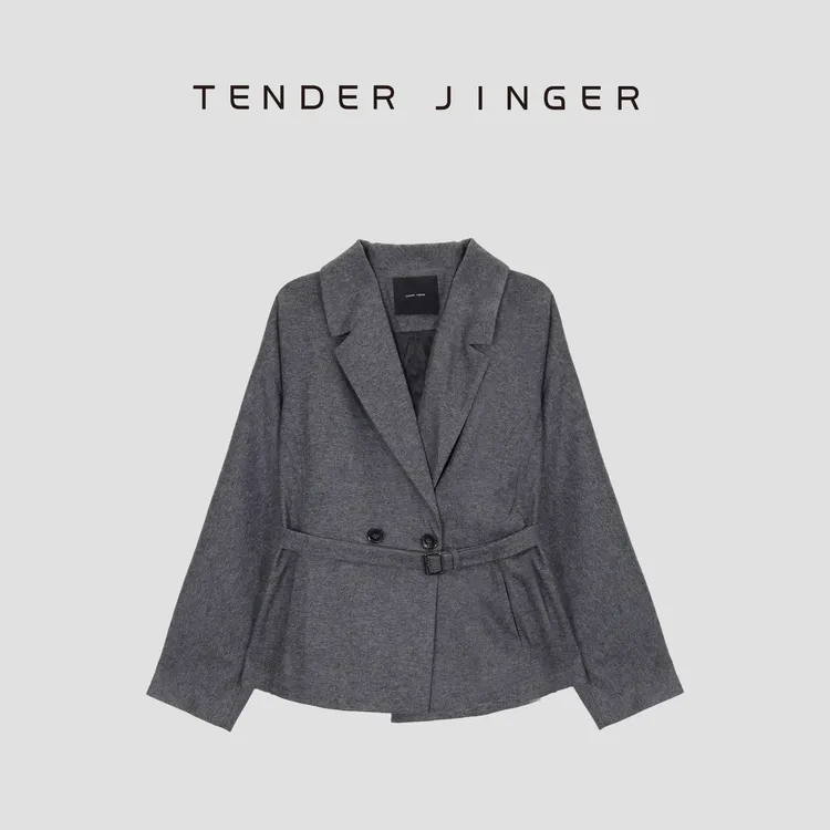 Tender Jinger气质腰带羊毛混纺西装外套T53WM21004