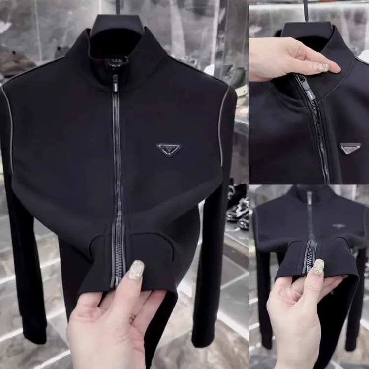 大码300斤春秋新款立领拉链卫衣轻奢高级感舒适百搭潮流时尚上衣2