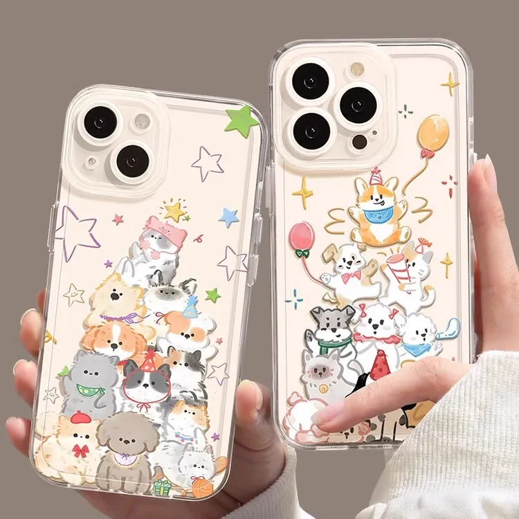 猫狗叠叠乐适用15promax手机壳iPhone16苹果13简约14小众11网红XS
