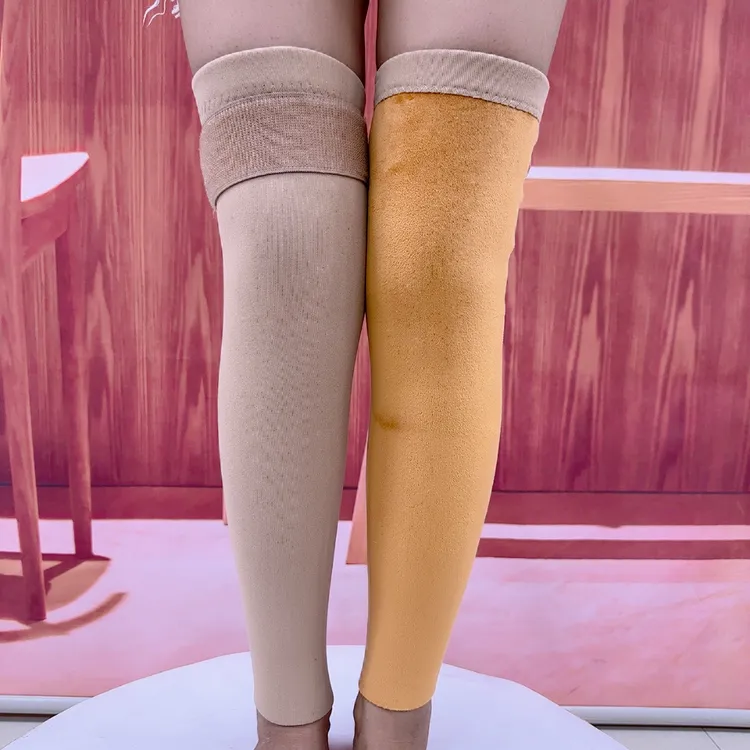 加绒纯色护膝盖保暖老寒腿男女士关节防寒老年人加厚护套-晨