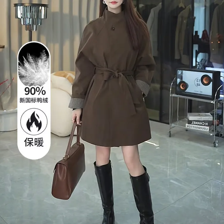 巨好看的立领羽绒服女2025冬季爆款高级感中长款小个子羽绒大衣女