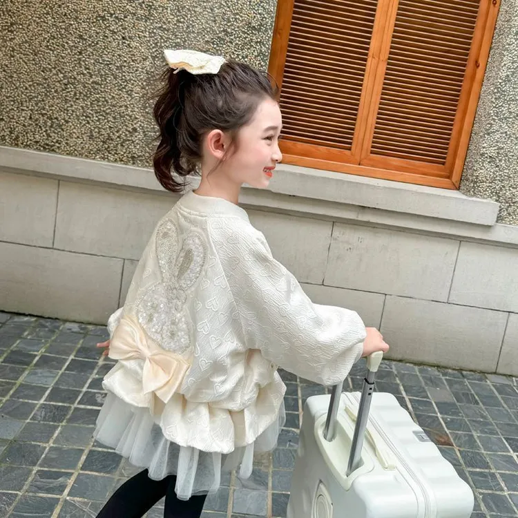 巴拉巴拉男孩女孩女童春秋外套2025新款网红洋气儿童公主夹克棒球