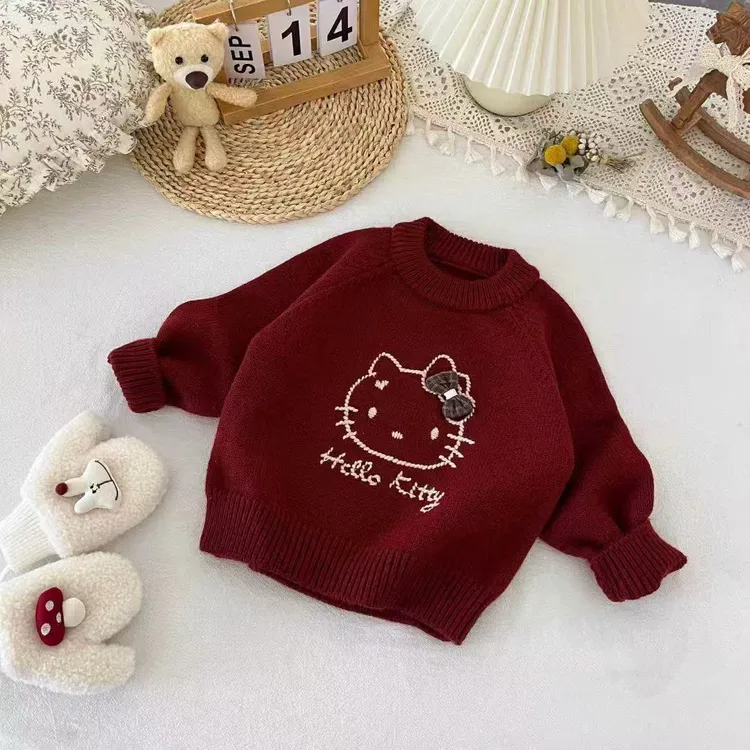 女童毛衣秋冬2025新款儿童女宝宝针织衫洋气时髦加厚保暖上衣冬装