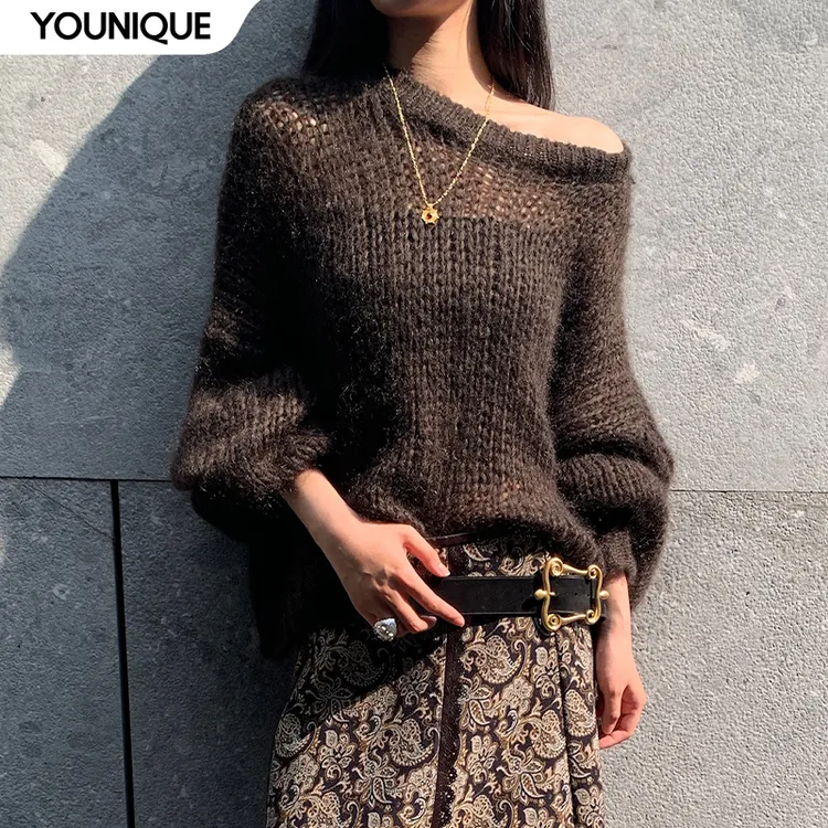 【ICE DUST】新品25秋冬马海毛洞洞毛衣女