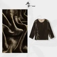 麻享【秋香雁】桑蚕丝高阶丝绒套头衫气质优雅真丝T恤女款FSY51019