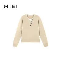 《WI EI》书生气*时髦撞色亨利领假两件M1U风荃羊毛针织衫W25209097