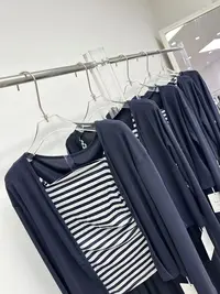 2506开衫+条纹吊带+显瘦阔腿裤三件套