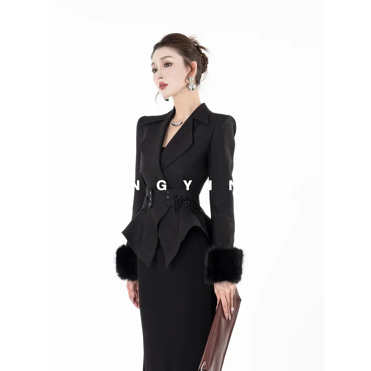 MD定制·依诺【与众不同】2025流浪丹宁轻奢设计师穿搭百搭加棉外套