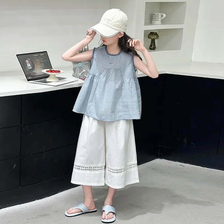 简约潮牌店铺儿童服装2025年款衣服女童装夏装套装6-12岁高级感15