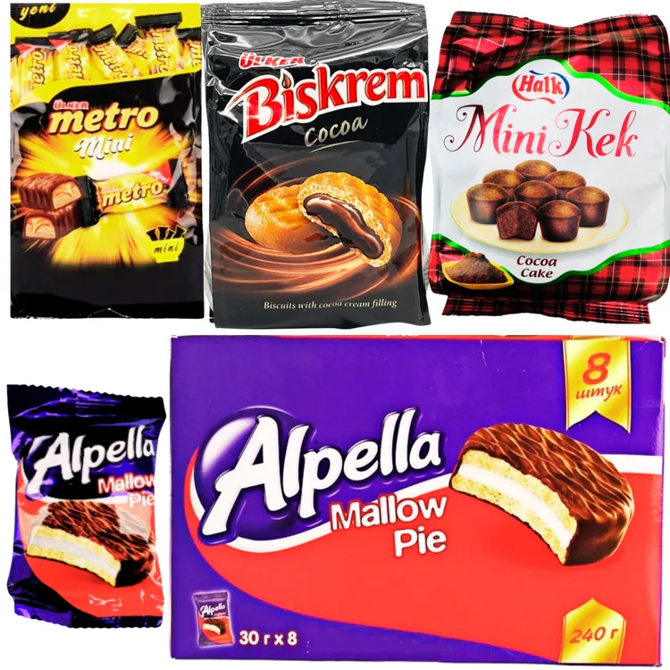 ULKER/优客albenni夹心威化饼干巧克力饼干营养零食拍1发5袋