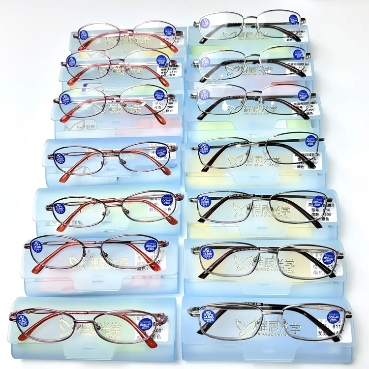 丹阳新款防高清防蓝光老花镜 光学非球面镜片有效护眼 玫瑰金银色