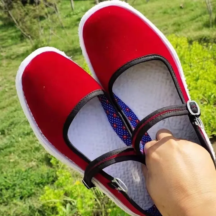 母亲纯手工千层底～女士系带（民俗陪嫁鞋）