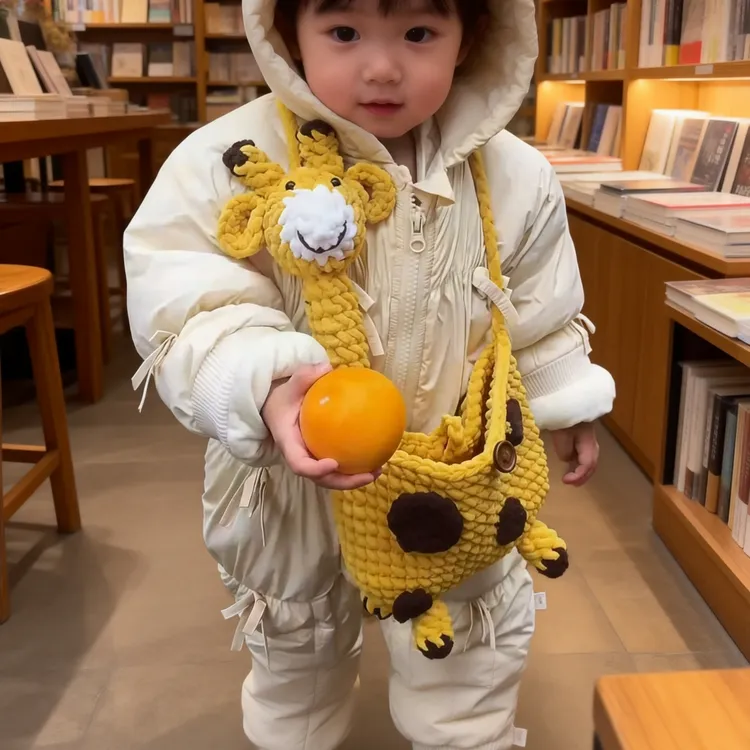 长颈鹿包包儿童包包女可爱手工包包diy自制材料钩织幼儿园小书包