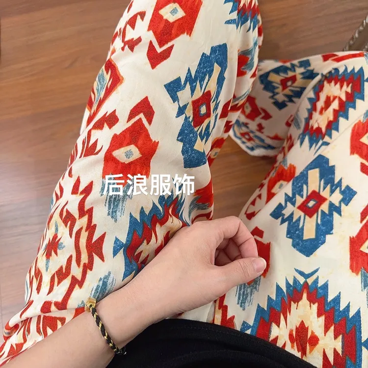 【现货】【双口袋】夏女棉绸双兜阔腿裤轻薄高腰宽松显瘦人造棉九分裤