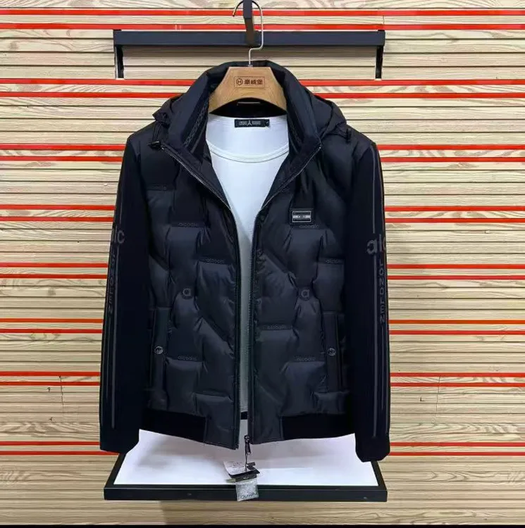 男装高品质休闲外套帽款拼接款男士外套上衣舒适秋冬保暖冬季加厚