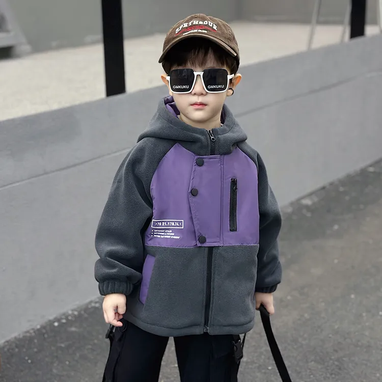 奥利绒男童加绒加厚外套秋冬装保暖儿童冲锋衣宝宝派克服洋气新款