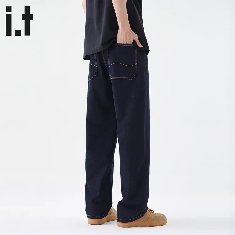 i.t:CHOCOOLATE复古牛仔裤男士秋冬新款高级感宽松百搭直筒长裤子
