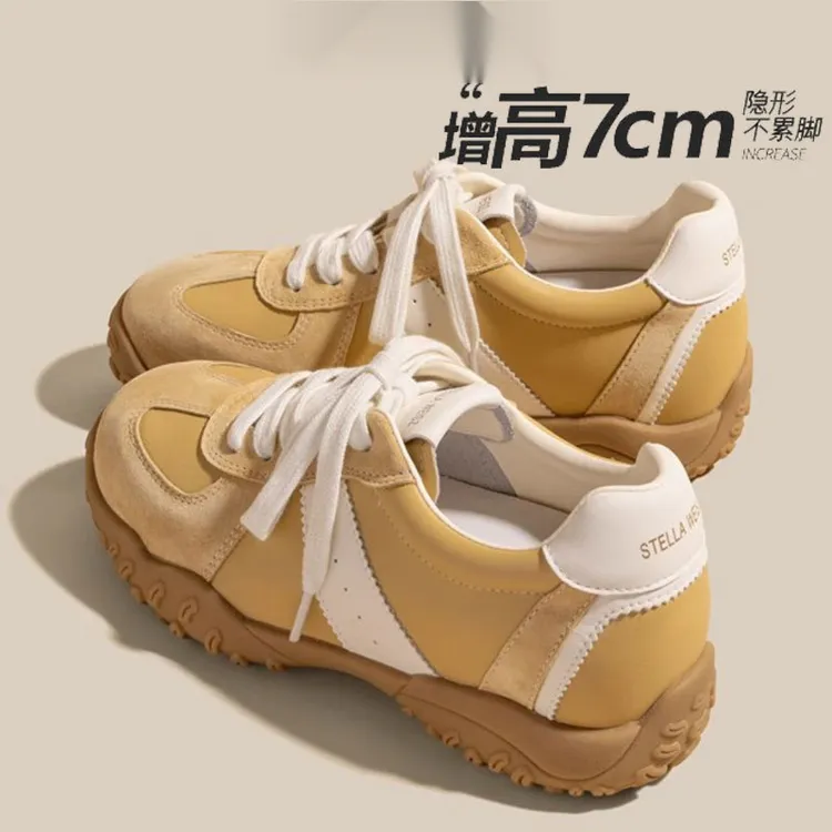 小个子7cm内增高百搭德训鞋女鞋2025春夏新款厚底运动休闲阿甘鞋