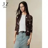 【小余专属】商场同款JZ玖姿JWEQ30635针织衫趣味动物夹克式秋季款