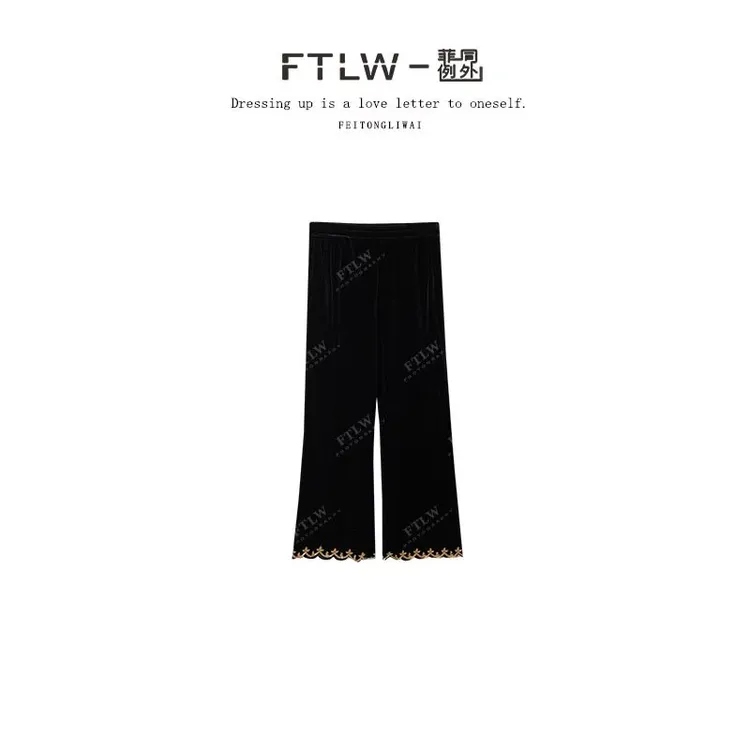 板熙FTLW-【繁星点花】轻奢高级感气质时尚优雅女装裤子-3924