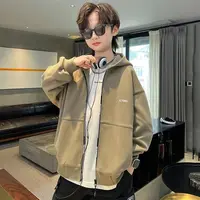 F00481男童2025新款卫衣外套男秋字母拉链衫男童春秋童装韩版秋装