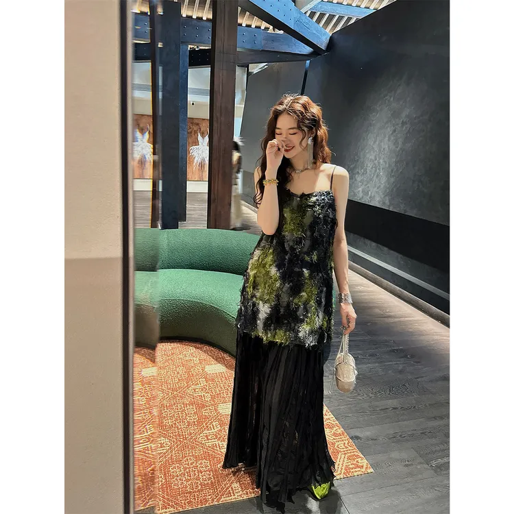 三吉黑花【花絮】手绘定制剪花醋酸裙