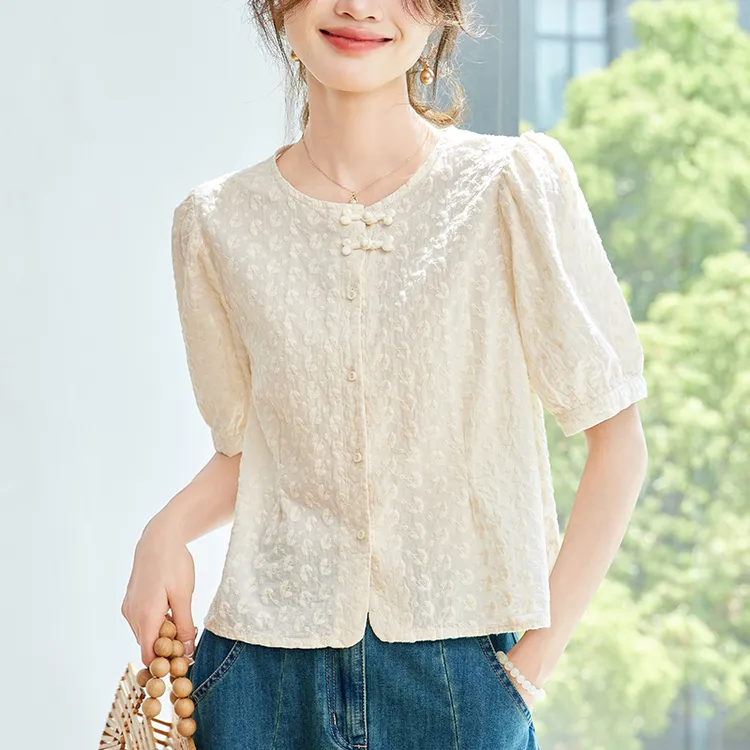 气质减龄短款小衫夏季外搭纯棉开衫2025新款高级感短袖外套女漂亮