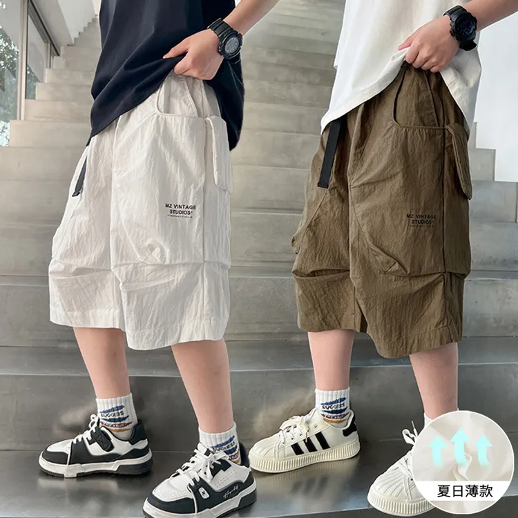 夏季男童工装短裤中大童薄款五分裤儿童休闲韩版中裤男孩速干裤潮