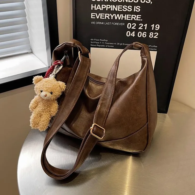 大容量简约通勤饺子包包女2024秋冬新款复古百搭美拉德时尚斜挎包