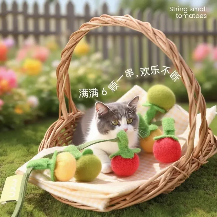 猫玩具番茄逗猫棒耐咬猫咪玩具自嗨解闷神器铃铛猫玩具猫咪用品yw