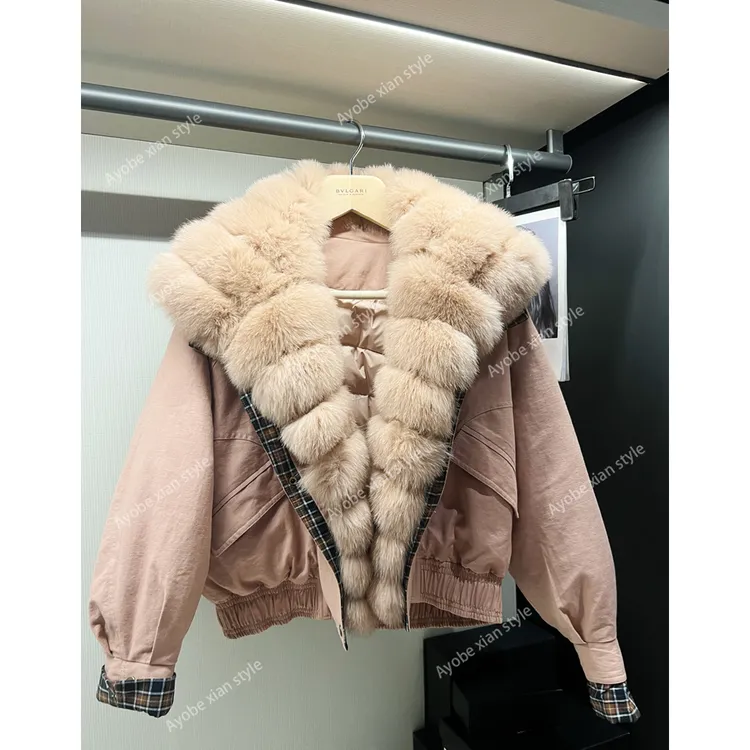 【AYOBE】小贤  星野青禾 狐狸毛重工保暖白鹅绒工装派克服