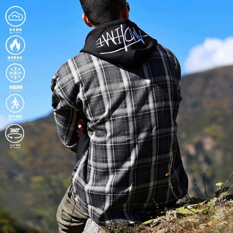 andtime美式重磅连帽拼接纯色卫衣秋冬加厚加绒复古宽松运动长袖