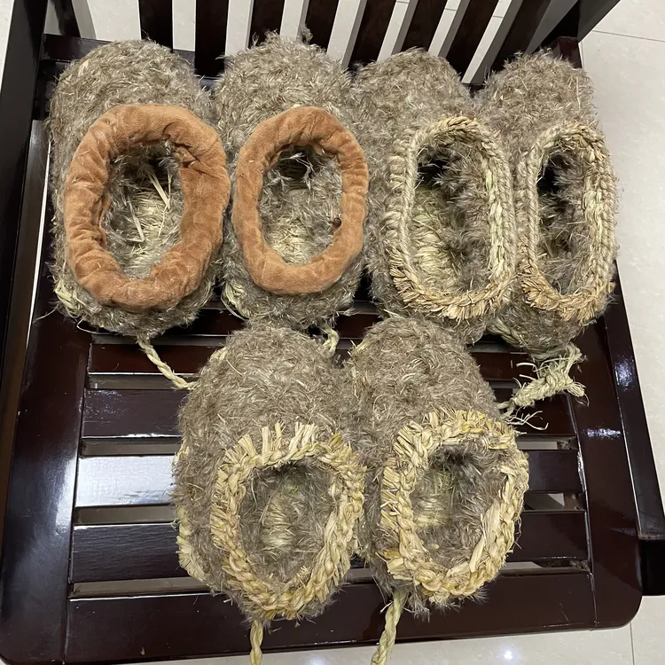 农村鹏哥芦花靴传统草鞋儿时记忆冬季雪地鞋芦苇编织毛窝子收藏怀旧手工