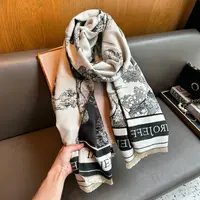 仿羊绒围巾秋冬加厚水墨画保暖长款两用围脖赵丽颖新款同款披肩