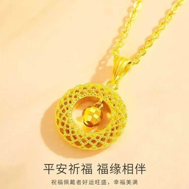 铜合金项链 莫比乌斯环织梦网灵动平安扣项链 气质百搭转运珠项链