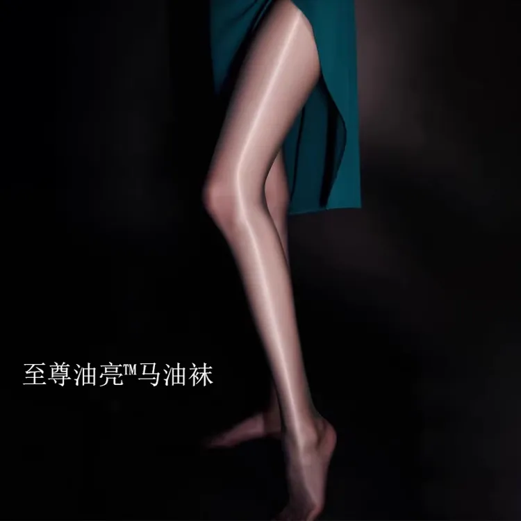 【真马油】丝袜女马油极光黑丝袜极光性感油亮油光防勾丝连裤袜批发