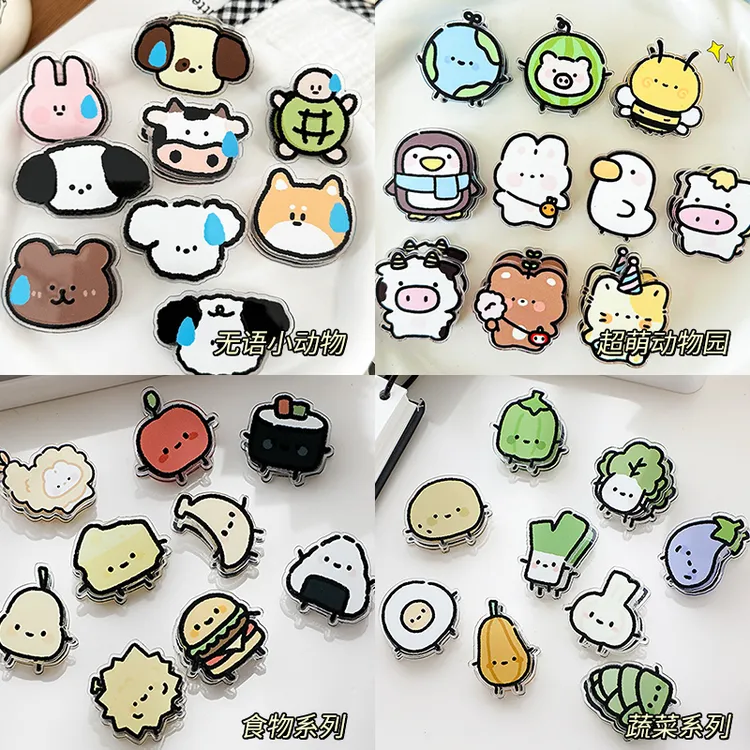 搞怪蔬菜便签夹卡通ins高颜值双面夹亚克力PP夹收纳夹试卷夹手帐