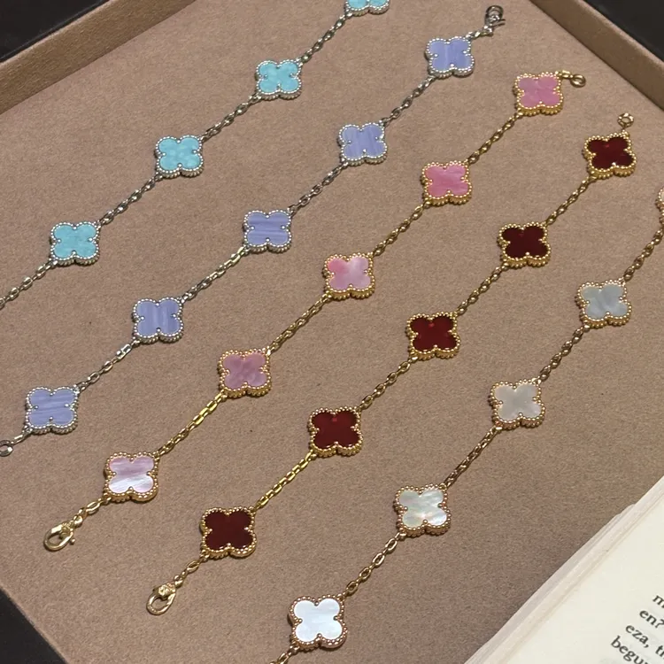 手链 四叶草手链女款五花手链粗手环