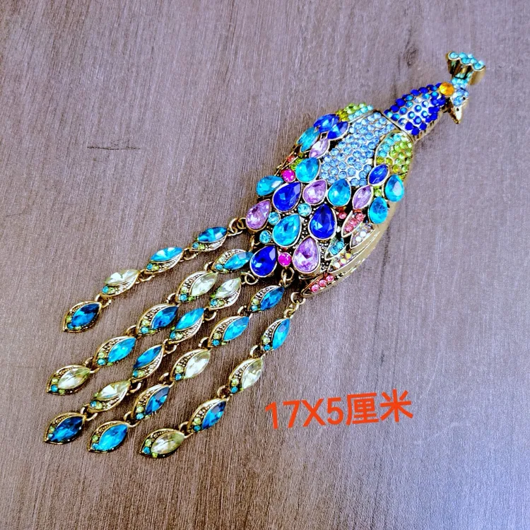 铜合金胸针 901 国风大款孔雀胸针礼盒包装