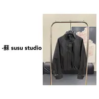 SU 立领常规水洗皮薄款皮衣拼贴拼接秋季短款宽松型春季 H0633
