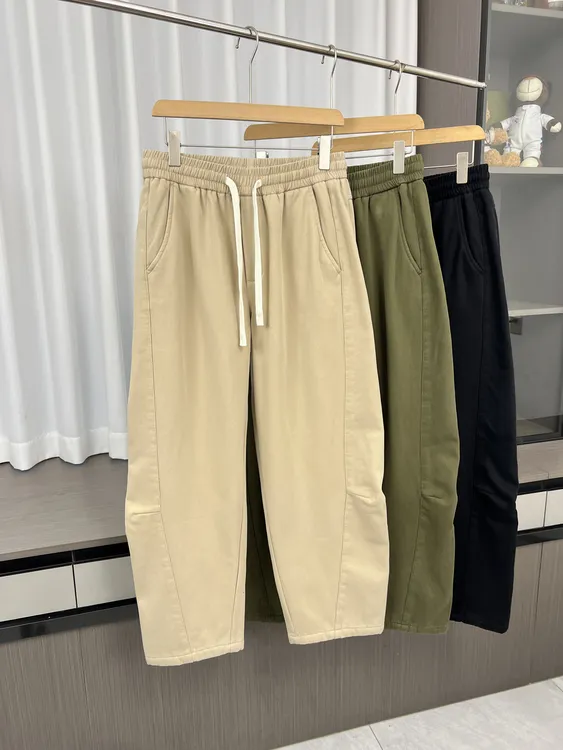 全棉纱卡！美式小弯刀！秋季男士外贸复古百搭纯色加绒阔腿休闲裤