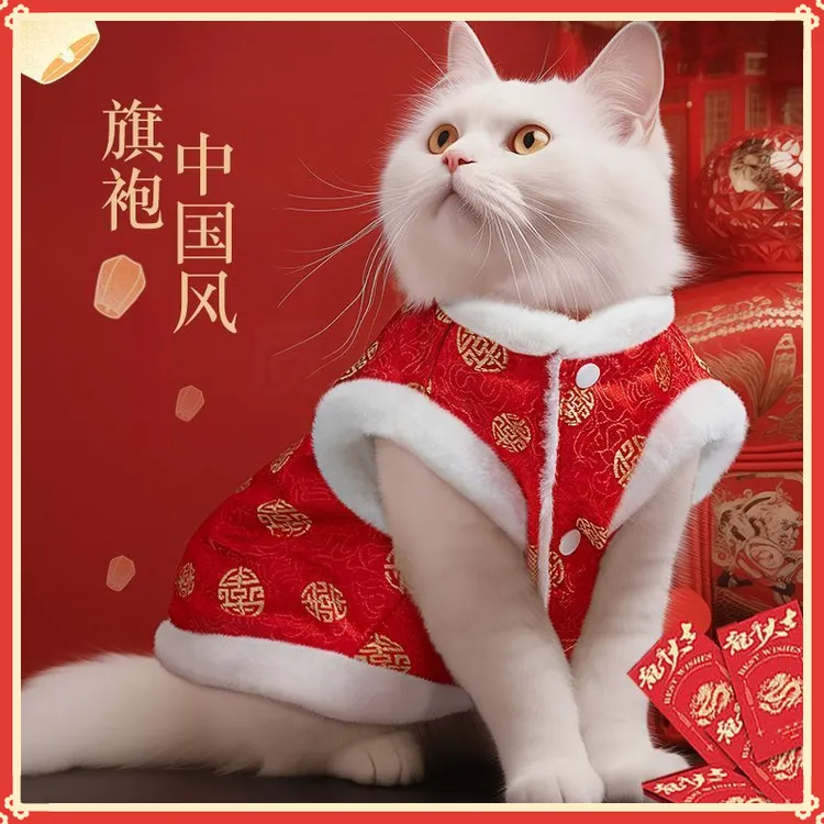 猫咪衣服秋冬季保暖布偶小猫猫衣服冬季棉衣马甲加绒宠物冬E