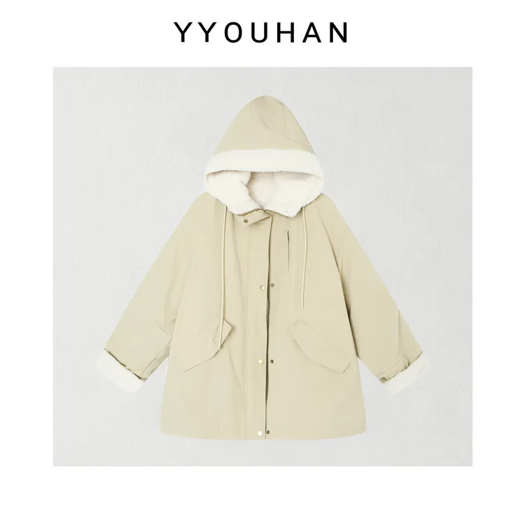 月月 2025冬季新款小众设计保暖连帽外套 2512C9027