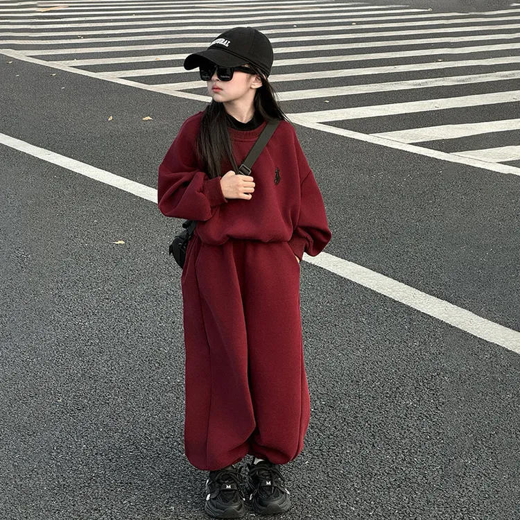 女童卫衣套装秋装2025新款儿童网红炸街衣服大童女孩运动服两件套