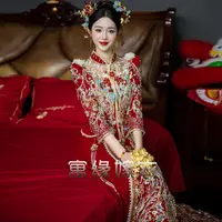 重工新品秀禾服2025立体剪裁出阁礼服丝绒结婚新娘中式敬酒服迎亲