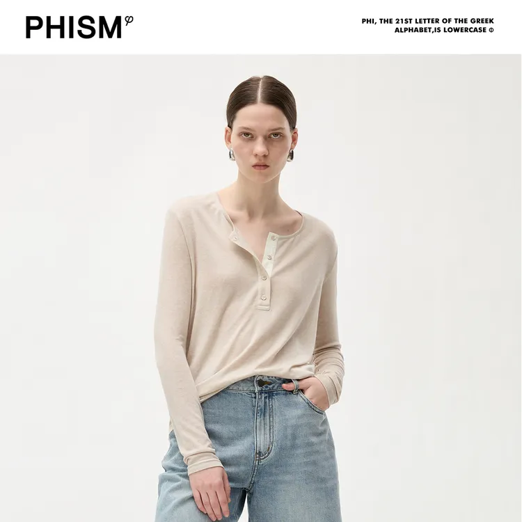 PHISM松弛感百搭长袖T恤874T35