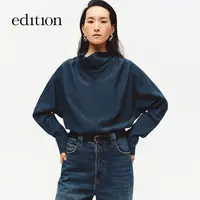 【商场同款】edition2025冬季新款法式荡领丝棉衬衫#EBE4TOP002
